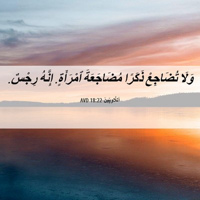 Picture 06 - اَللَّاوِيِّينَ 18:22 AVD - وَلَا تُضَاجِعْ ذَكَرًا - Bible Verse Picture