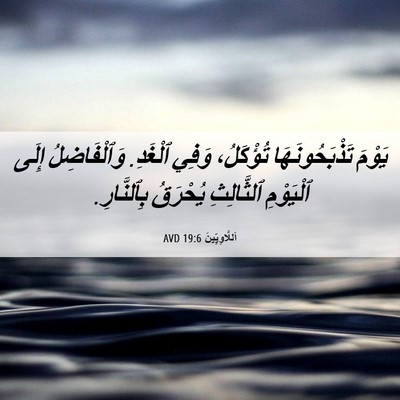 Picture 06 - اَللَّاوِيِّينَ 19:6 AVD - يَوْمَ تَذْبَحُونَهَا - Bible Verse Picture