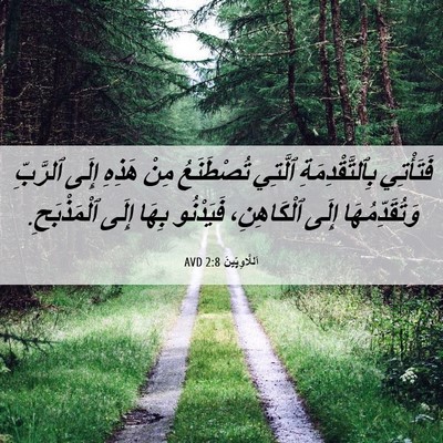 Picture 06 - اَللَّاوِيِّينَ 2:8 AVD - فَتَأْتِي بِٱلتَّقْدِمَةِ - Bible Verse Picture
