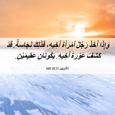 Picture 06 - اَللَّاوِيِّينَ 20:21 AVD - وَإِذَا أَخَذَ رَجُلٌ - Bible Verse Picture
