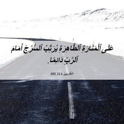 Picture 06 - اَللَّاوِيِّينَ 24:4 AVD - عَلَى ٱلْمَنَارَةِ - Bible Verse Picture