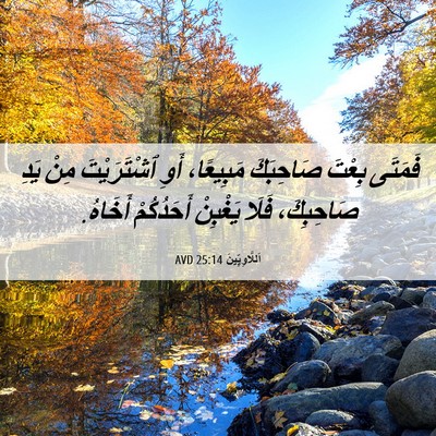 Picture 06 - اَللَّاوِيِّينَ 25:14 AVD - فَمَتَى بِعْتَ صَاحِبَكَ - Bible Verse Picture