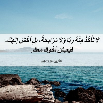 Picture 06 - اَللَّاوِيِّينَ 25:36 AVD - لَا تَأْخُذْ مِنْهُ رِبًا - Bible Verse Picture