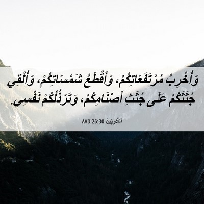Picture 06 - اَللَّاوِيِّينَ 26:30 AVD - وَأُخْرِبُ - Bible Verse Picture