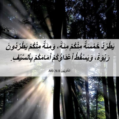 Picture 06 - اَللَّاوِيِّينَ 26:8 AVD - يَطْرُدُ خَمْسَةٌ - Bible Verse Picture