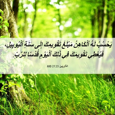 Picture 06 - اَللَّاوِيِّينَ 27:23 AVD - يَحْسُبُ لَهُ ٱلْكَاهِنُ - Bible Verse Picture