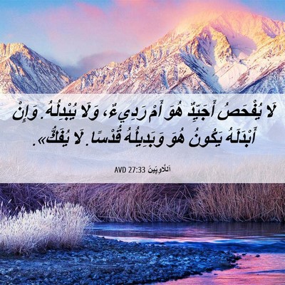 Picture 06 - اَللَّاوِيِّينَ 27:33 AVD - لَا يُفْحَصُ أَجَيِّدٌ - Bible Verse Picture
