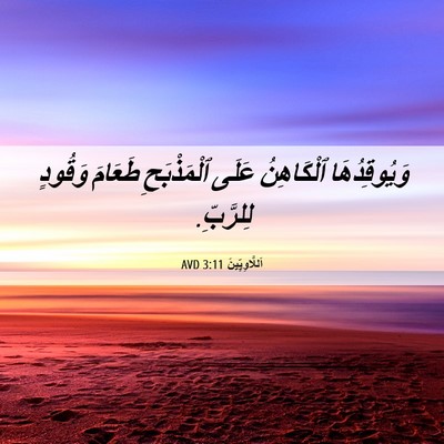 Picture 06 - اَللَّاوِيِّينَ 3:11 AVD - وَيُوقِدُهَا ٱلْكَاهِنُ - Bible Verse Picture