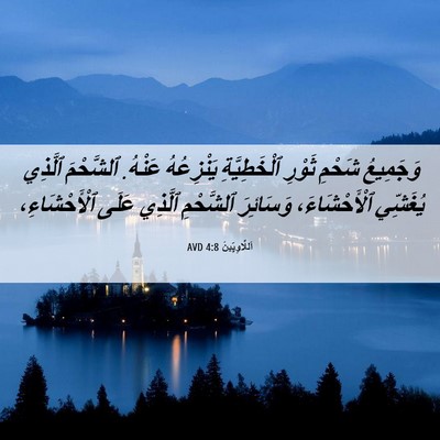 Picture 06 - اَللَّاوِيِّينَ 4:8 AVD - وَجَمِيعُ شَحْمِ ثَوْرِ - Bible Verse Picture