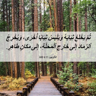Picture 06 - اَللَّاوِيِّينَ 6:11 AVD - ثُمَّ يَخْلَعُ ثِيَابَهُ - Bible Verse Picture