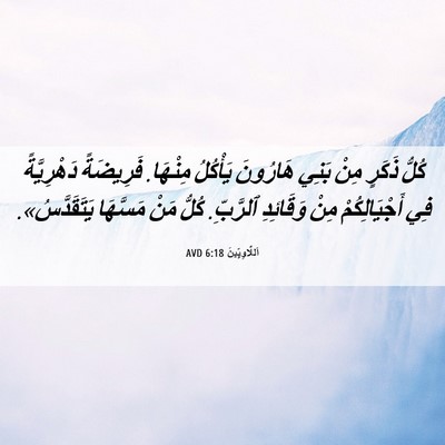 Picture 06 - اَللَّاوِيِّينَ 6:18 AVD - كُلُّ ذَكَرٍ مِنْ بَنِي - Bible Verse Picture