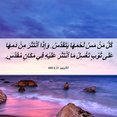 Picture 06 - اَللَّاوِيِّينَ 6:27 AVD - كُلُّ مَنْ مَسَّ لَحْمَهَا - Bible Verse Picture