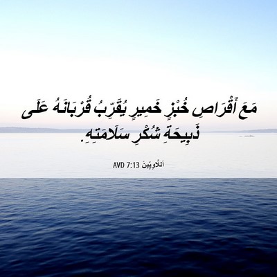 Picture 06 - اَللَّاوِيِّينَ 7:13 AVD - مَعَ أَقْرَاصِ خُبْزٍ - Bible Verse Picture