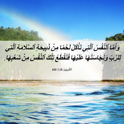 Picture 06 - اَللَّاوِيِّينَ 7:20 AVD - وَأَمَّا ٱلنَّفْسُ - Bible Verse Picture