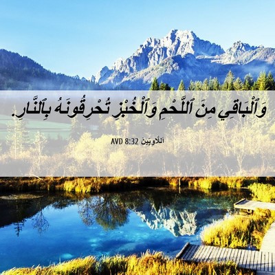 Picture 06 - اَللَّاوِيِّينَ 8:32 AVD - وَٱلْبَاقِي مِنَ - Bible Verse Picture
