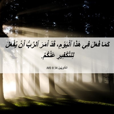 Picture 06 - اَللَّاوِيِّينَ 8:34 AVD - كَمَا فَعَلَ فِي هَذَا - Bible Verse Picture