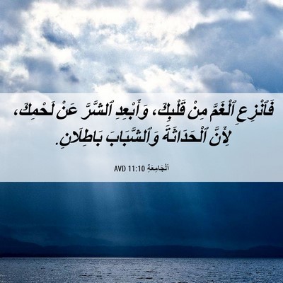 Picture 06 - اَلْجَامِعَةِ 11:10 AVD - فَٱنْزِعِ ٱلْغَمَّ مِنْ - Bible Verse Picture