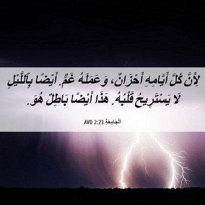 Picture 06 - اَلْجَامِعَةِ 2:23 AVD - لِأَنَّ كُلَّ أَيَّامِهِ - Bible Verse Picture