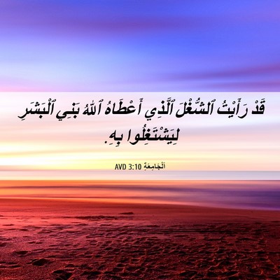 Picture 06 - اَلْجَامِعَةِ 3:10 AVD - قَدْ رَأَيْتُ ٱلشُّغْلَ - Bible Verse Picture