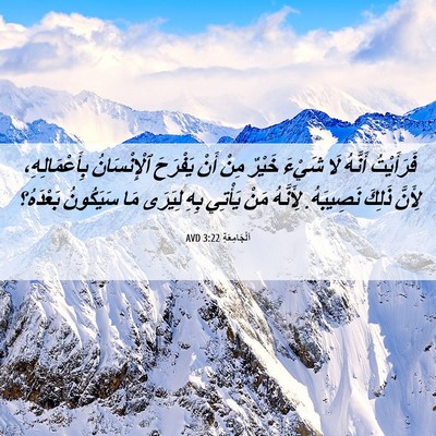 Picture 06 - اَلْجَامِعَةِ 3:22 AVD - فَرَأَيْتُ أَنَّهُ لَا - Bible Verse Picture
