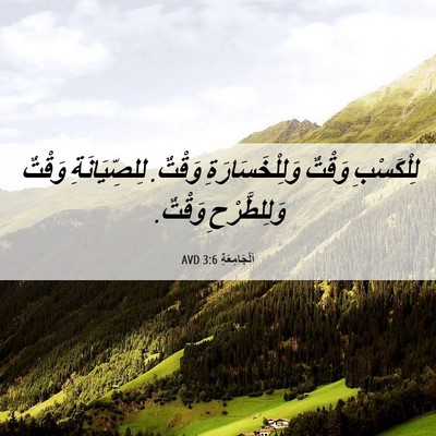 Picture 06 - اَلْجَامِعَةِ 3:6 AVD - لِلْكَسْبِ وَقْتٌ - Bible Verse Picture