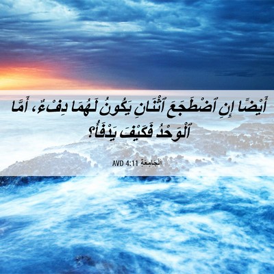 Picture 06 - اَلْجَامِعَةِ 4:11 AVD - أَيْضًا إِنِ ٱضْطَجَعَ - Bible Verse Picture