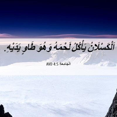 Picture 06 - اَلْجَامِعَةِ 4:5 AVD - اَلْكَسْلَانُ يَأْكُلُ - Bible Verse Picture