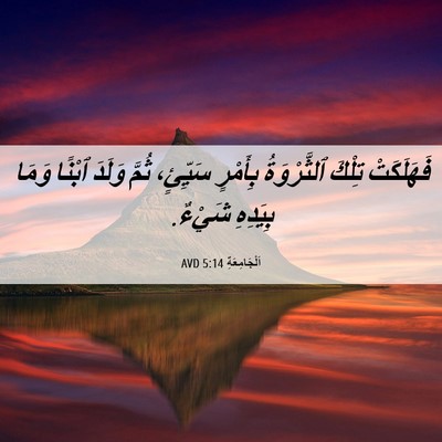 Picture 06 - اَلْجَامِعَةِ 5:14 AVD - فَهَلَكَتْ تِلْكَ - Bible Verse Picture