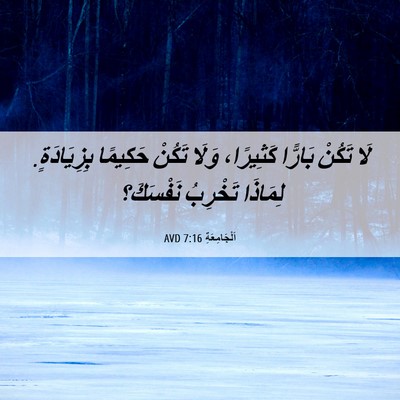 Picture 06 - اَلْجَامِعَةِ 7:16 AVD - لَا تَكُنْ بَارًّا - Bible Verse Picture