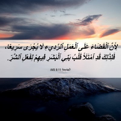 Picture 06 - اَلْجَامِعَةِ 8:11 AVD - لِأَنَّ ٱلْقَضَاءَ عَلَى - Bible Verse Picture
