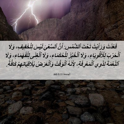 Picture 06 - اَلْجَامِعَةِ 9:11 AVD - فَعُدْتُ وَرَأَيْتُ - Bible Verse Picture