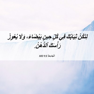 Picture 06 - اَلْجَامِعَةِ 9:8 AVD - لِتَكُنْ ثِيَابُكَ فِي - Bible Verse Picture
