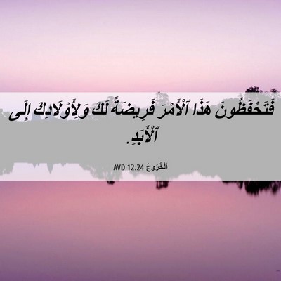 Picture 06 - اَلْخُرُوجُ 12:24 AVD - فَتَحْفَظُونَ هَذَا - Bible Verse Picture