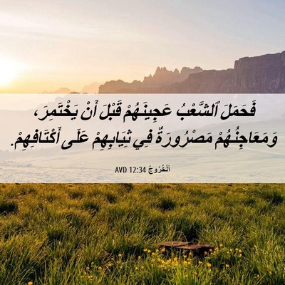 Picture 06 - اَلْخُرُوجُ 12:34 AVD - فَحَمَلَ ٱلشَّعْبُ - Bible Verse Picture