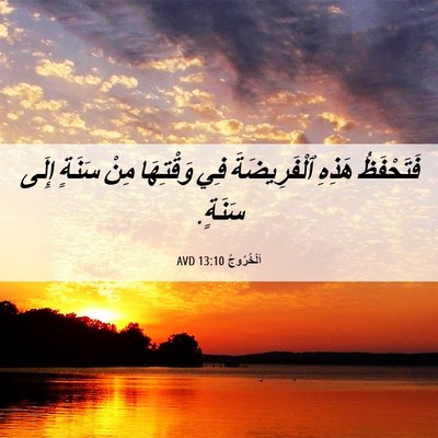 Picture 06 - اَلْخُرُوجُ 13:10 AVD - فَتَحْفَظُ هَذِهِ - Bible Verse Picture