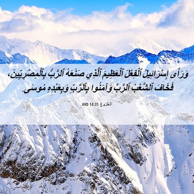 Picture 06 - اَلْخُرُوجُ 14:31 AVD - وَرَأَى إِسْرَائِيلُ - Bible Verse Picture
