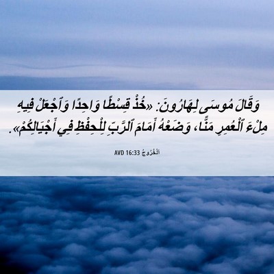 Picture 06 - اَلْخُرُوجُ 16:33 AVD - وَقَالَ مُوسَى لِهَارُونَ: - Bible Verse Picture
