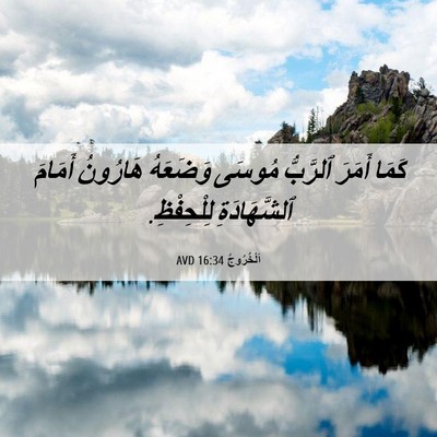 Picture 06 - اَلْخُرُوجُ 16:34 AVD - كَمَا أَمَرَ ٱلرَّبُّ - Bible Verse Picture