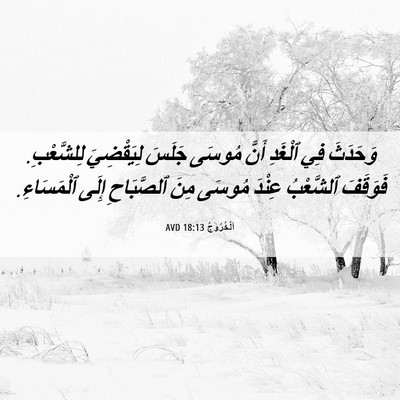 Picture 06 - اَلْخُرُوجُ 18:13 AVD - وَحَدَثَ فِي ٱلْغَدِ أَنَّ - Bible Verse Picture