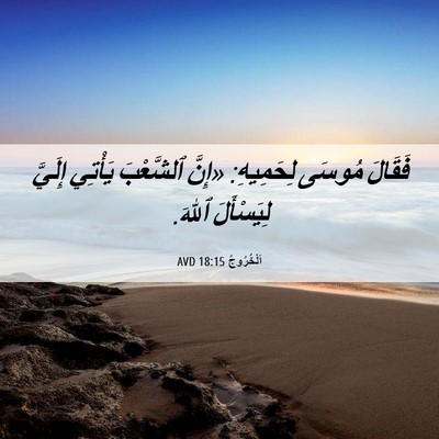 Picture 06 - اَلْخُرُوجُ 18:15 AVD - فَقَالَ مُوسَى لِحَمِيهِ: - Bible Verse Picture