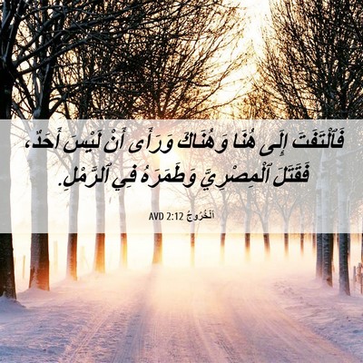 Picture 06 - اَلْخُرُوجُ 2:12 AVD - فَٱلْتَفَتَ إِلَى هُنَا - Bible Verse Picture