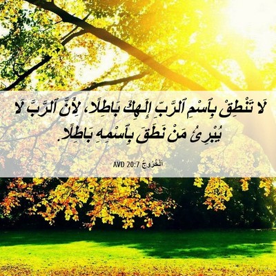 Picture 06 - اَلْخُرُوجُ 20:7 AVD - لَا تَنْطِقْ بِٱسْمِ - Bible Verse Picture