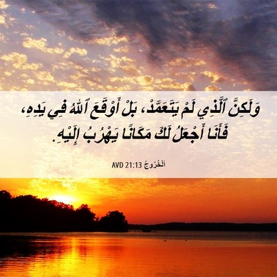 Picture 06 - اَلْخُرُوجُ 21:13 AVD - وَلَكِنَّ ٱلَّذِي لَمْ - Bible Verse Picture