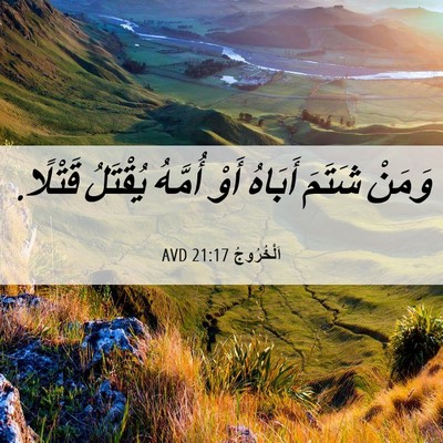 Picture 06 - اَلْخُرُوجُ 21:17 AVD - وَمَنْ شَتَمَ أَبَاهُ أَوْ - Bible Verse Picture