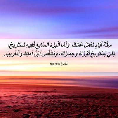 Picture 06 - اَلْخُرُوجُ 23:12 AVD - سِتَّةَ أَيَّامٍ تَعْمَلُ - Bible Verse Picture