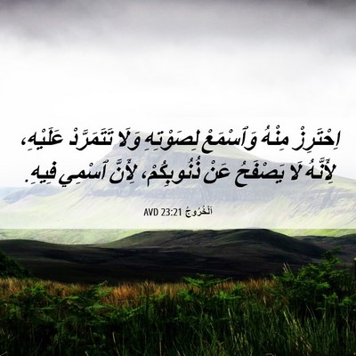 Picture 06 - اَلْخُرُوجُ 23:21 AVD - اِحْتَرِزْ مِنْهُ - Bible Verse Picture