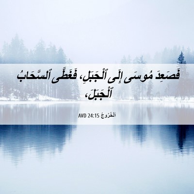 Picture 06 - اَلْخُرُوجُ 24:15 AVD - فَصَعِدَ مُوسَى إِلَى - Bible Verse Picture