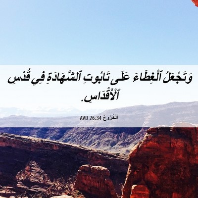 Picture 06 - اَلْخُرُوجُ 26:34 AVD - وَتَجْعَلُ ٱلْغِطَاءَ - Bible Verse Picture