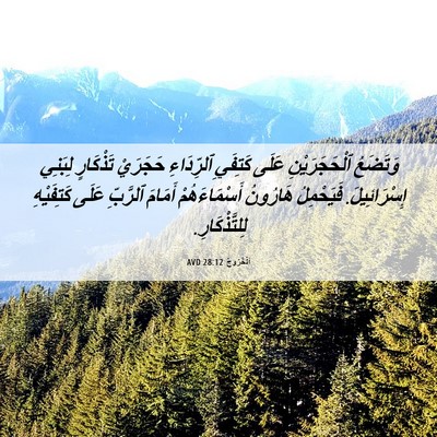 Picture 06 - اَلْخُرُوجُ 28:12 AVD - وَتَضَعُ ٱلْحَجَرَيْنِ - Bible Verse Picture