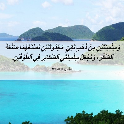 Picture 06 - اَلْخُرُوجُ 28:14 AVD - وَسِلْسِلَتَيْنِ مِنْ - Bible Verse Picture